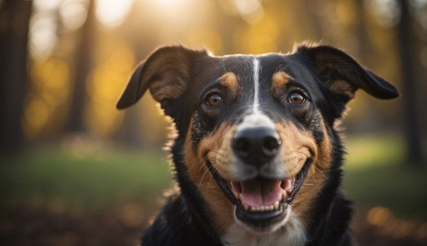 A picture of a happy dog
