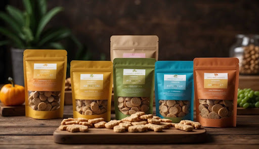 Colorful dog treats in various flavors and shapes, designed to delight and reward your four-legged companion