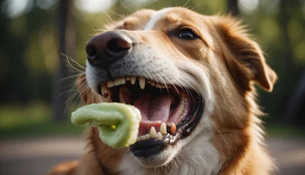 dog biting dental chew