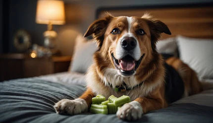 Dog on the bed