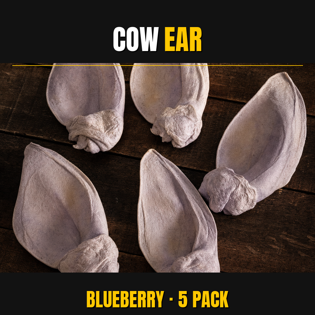 Cow Ears Flavored - Blueberry - 5 Pack - Pasture Paws