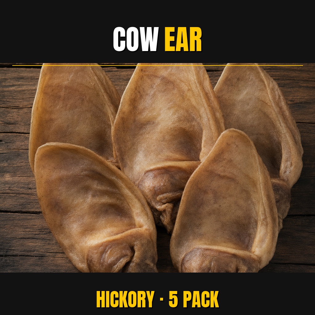 Cow Ears Flavored - Hickory - 5 Pack - Pasture Paws