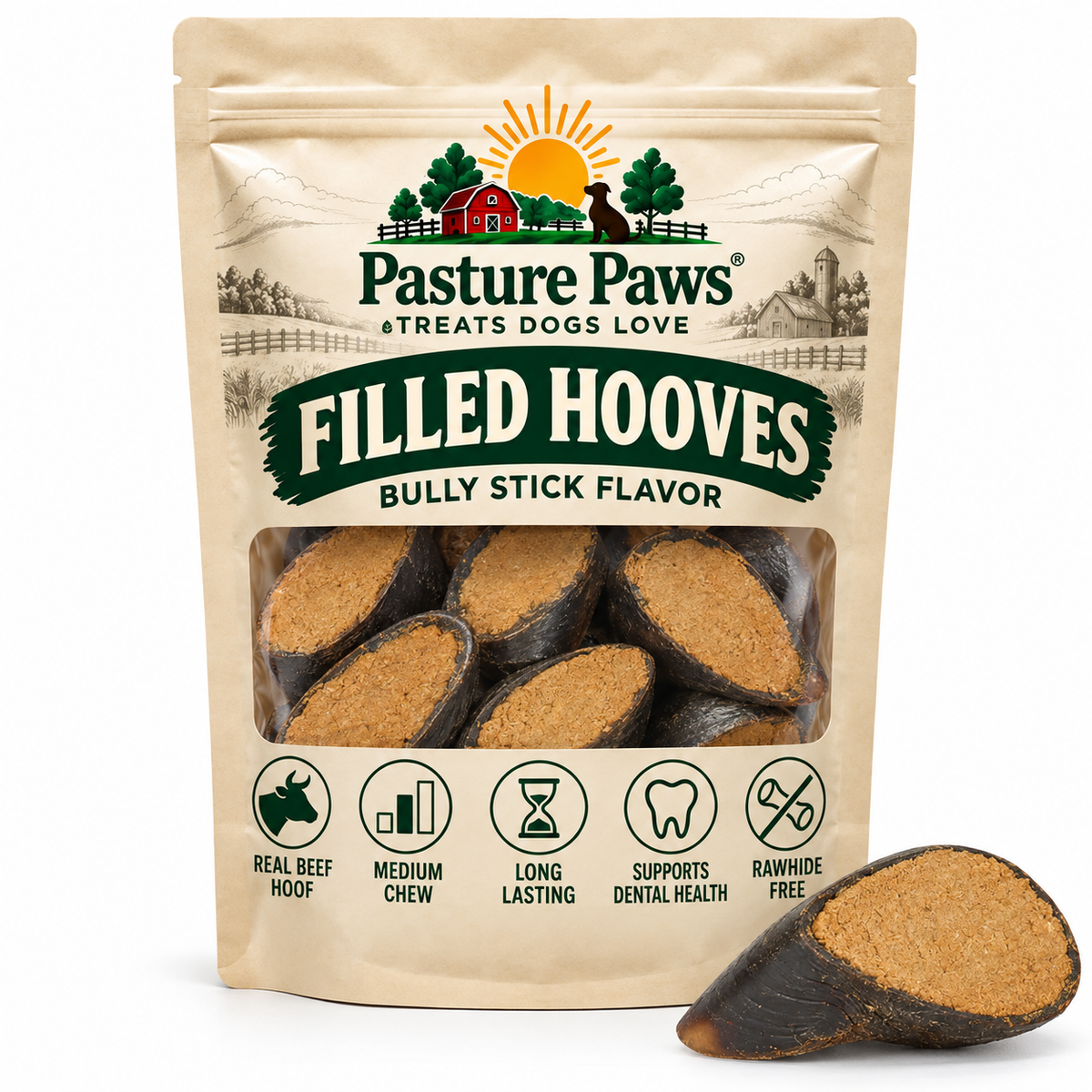 Filled Hooves - Bully Stick