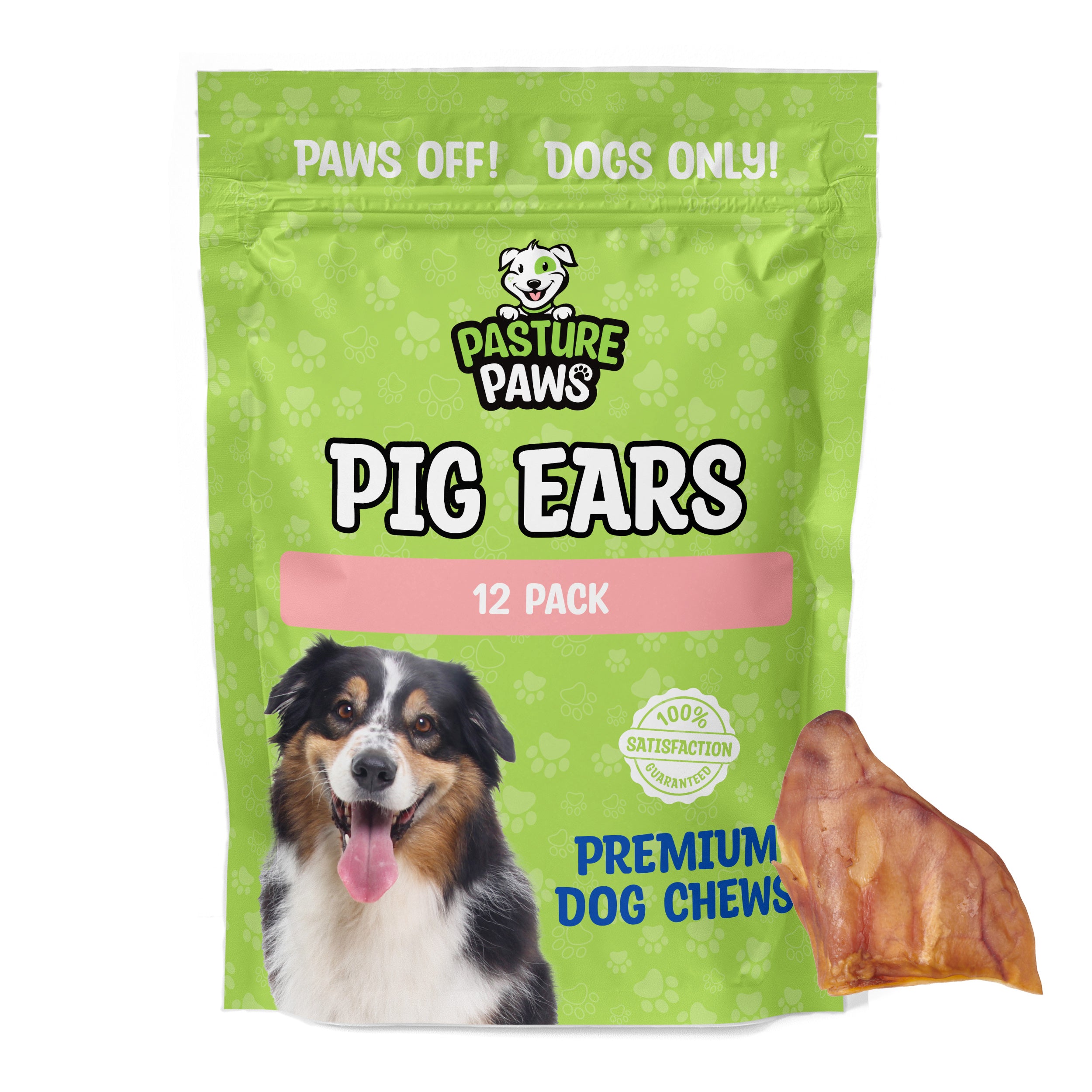 Pasture Paws Cow Hooves 10 Pack Natural Dog Treats Pig Ears Bully Sticks